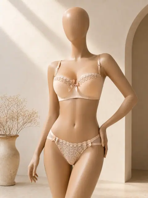 Champagne Lace Set — Soirène intimate wear Bangladesh